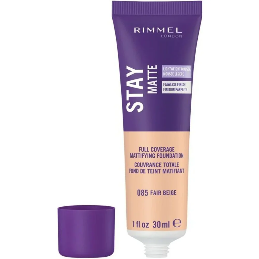 Rimmel London 085 Fair Beige Stay Matte Foundation 1 fl oz Full Coverage NEW